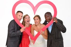 Cadre forme coeur rouge