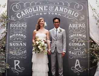 photocall mariage craie